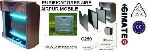 sistema C250 fotocalalisis purificador aire ambiente en habitaciones