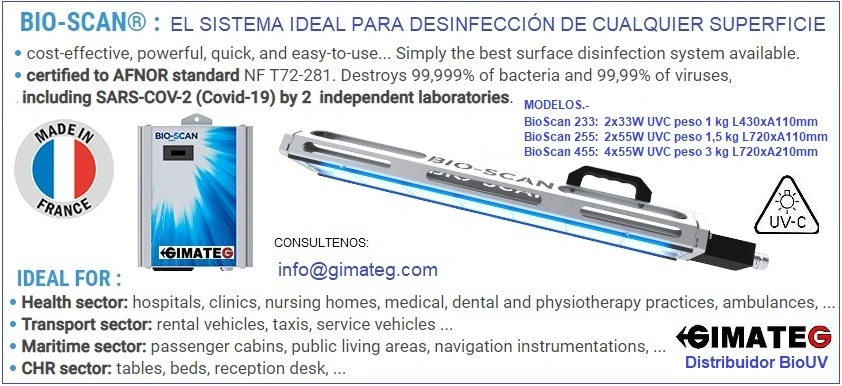 EEsterilizador UVC para superficies BioScan GimateG