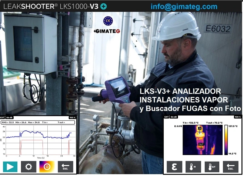 Busca fugas aire y analisis purgadores vapor con foto Leakshooter V3pro Gimateg