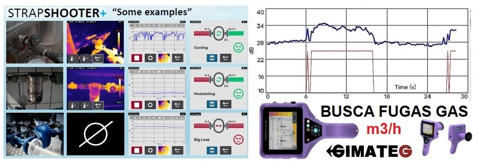 ejemplo busca fugas foto termografica y analizador vapor LKSV3+Pro gimateg
