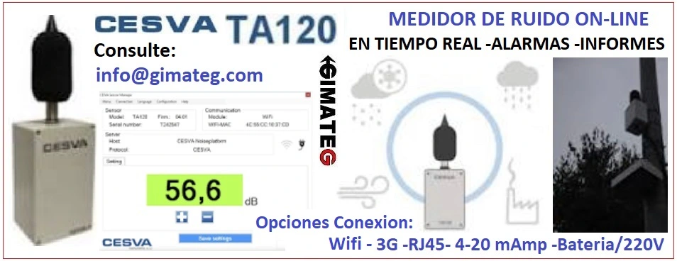 lquiler venta Sensor acustico medidor ruido online cesva TA120 GimateG