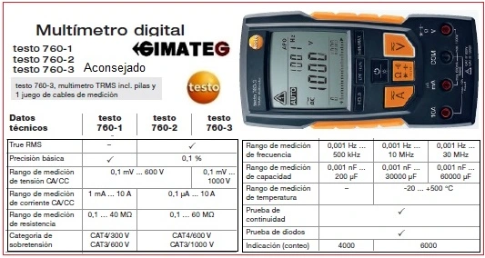 Multimetro digital testo 760-3 gimateg