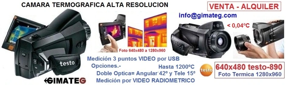 alquiler camaras termicas termografia profesional testo gimateg
