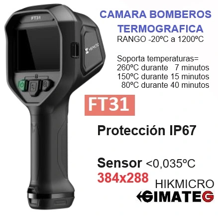 camaras termograficas Bomberos HIKmicro FT31 gimateg
