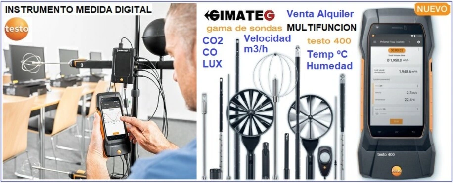 instrumento multifunción testo 400 WIFI  Bluetooth Calidad AIRE GimateG