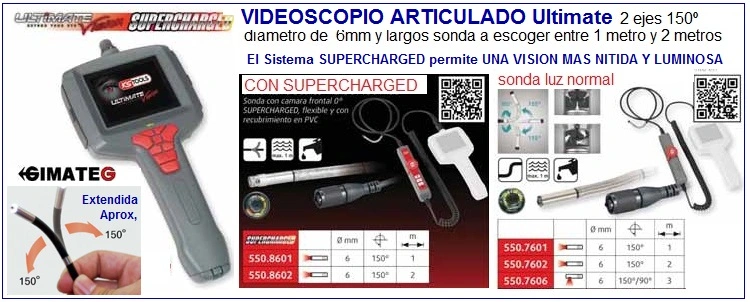 Videoscopio articulado 2 ejes diametro 6mm KST GimateG