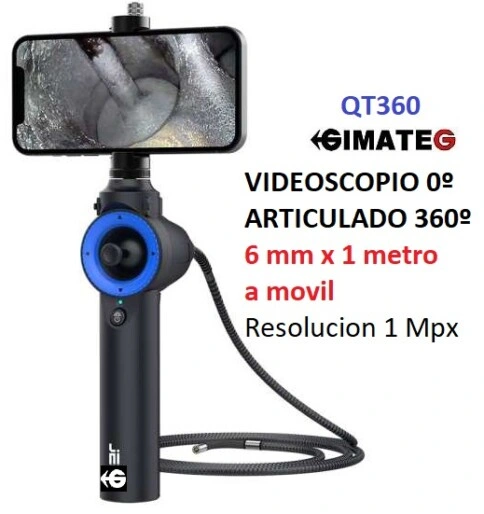 videoscopio articulado 360grados 6mm 720px y alarma a MOVIL gimateg