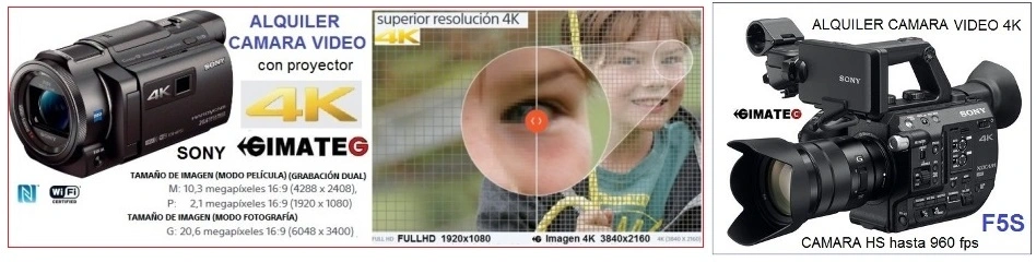 alquiler camara video resolucion 4k y alta velocidad de GimateG