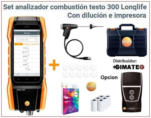 analizador gases combustion testo 300 dilusion e impresora gimateg