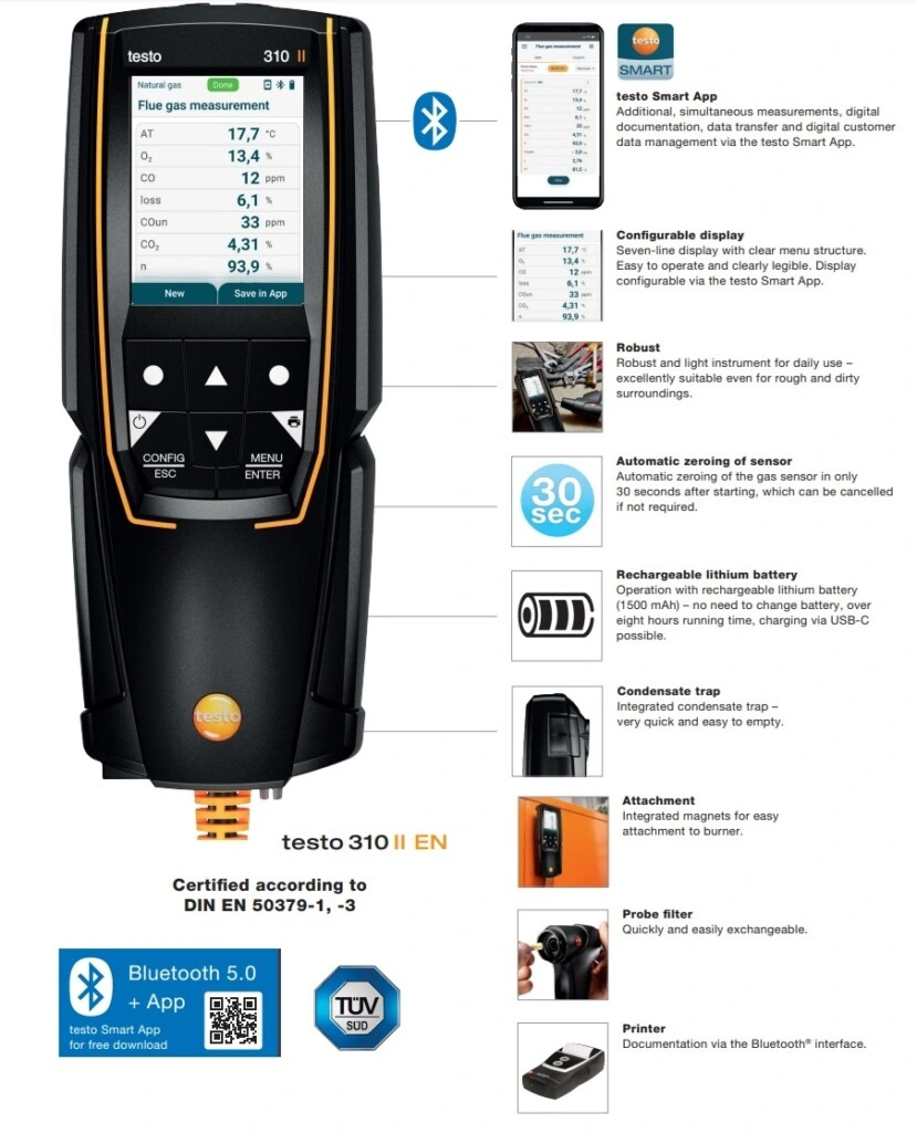 analizador combustion testo310-II gimateg distribuidor testo