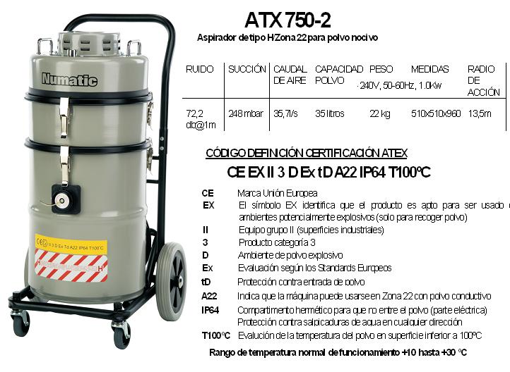 aspirador polvo Industrial con Certificacion electroestatica