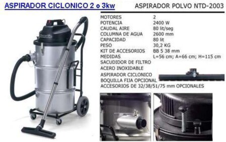 aspirador polvo Industrial ciclonico POLVO FINO , Virutas , etc