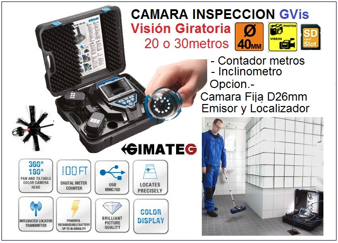 PDF camara giratoria para tubos y conductos climatizacion GVis350 GimateG