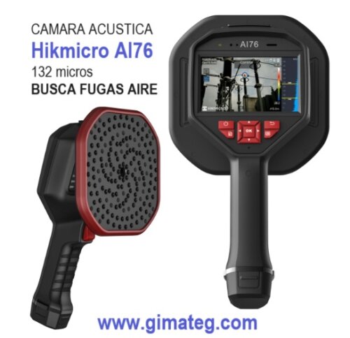 camara acústica por ultrasonido busca fuga aire comprimido y microdescarga hikmicro Ai56 gimateg