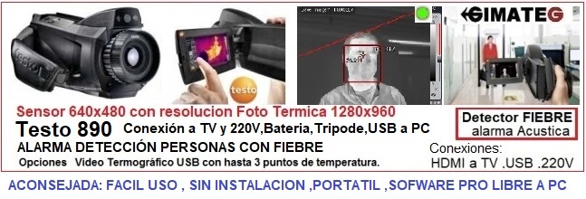 camara termografica uso Medico y Deteccion Fiebre Testo 890 GimateG