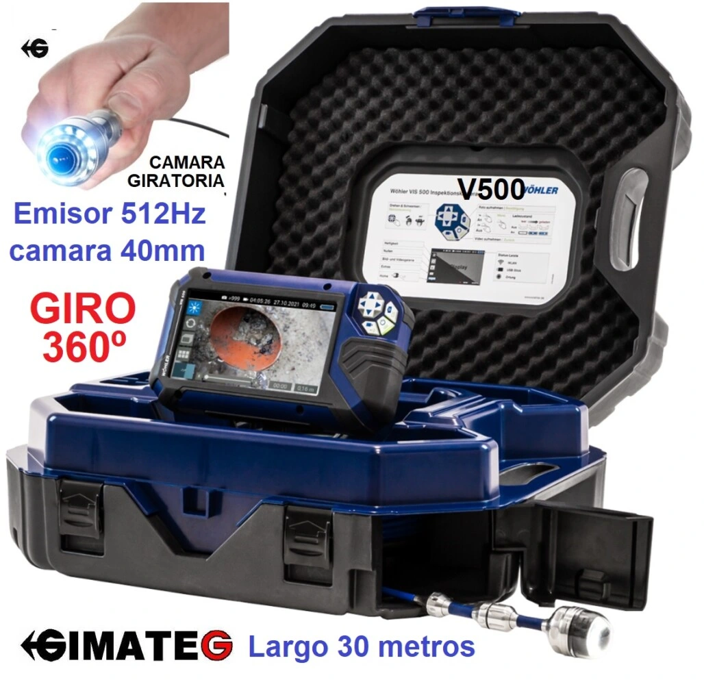 camara vision giratoria 30m inspeccion tubos Vis500 GimateG