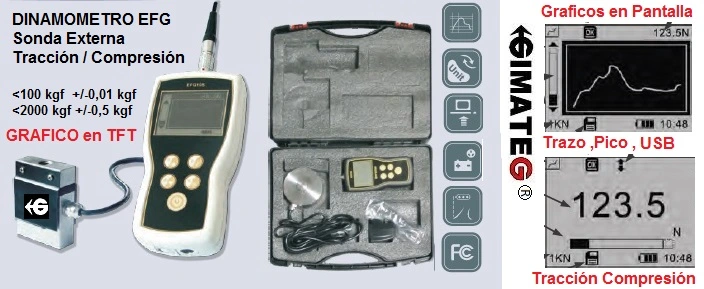 Dinamometro grafico pantalla traccion compresion EFG GimateG
