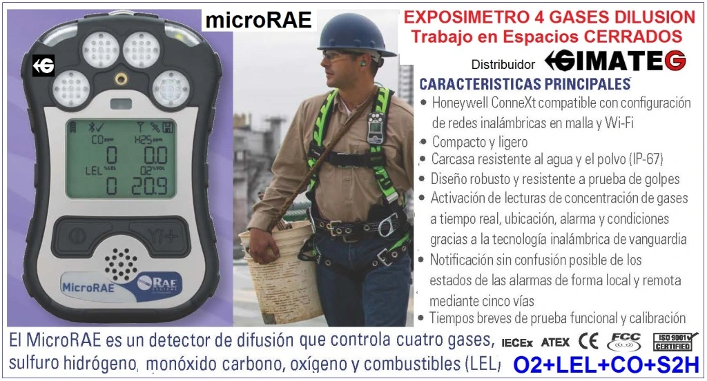 exposimetro para trabajos en espacios confinados RAE GimateG