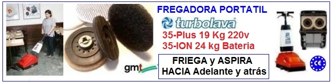 fregadora bateria litio de hombre a pie ligera 22kg  turbolava GimateG