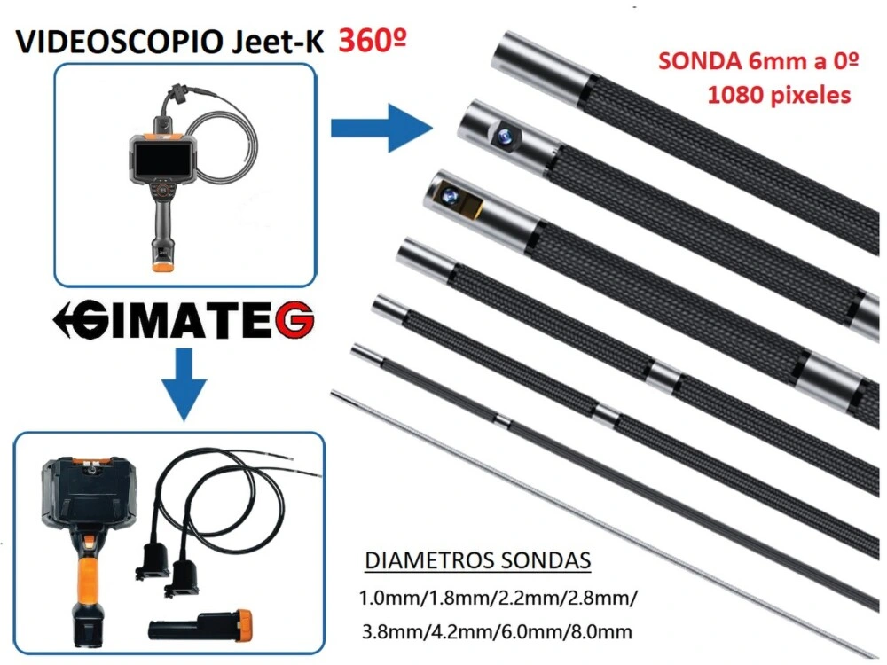 sondas intercambiables desde 1,8mm videoscopio JK gimateg