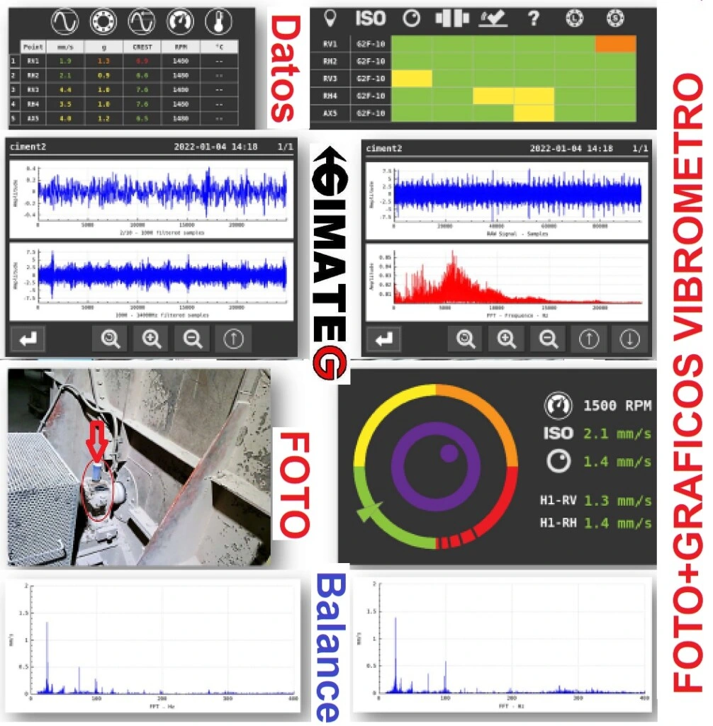 pantallas analizador vibracion vshooter+ facil uso