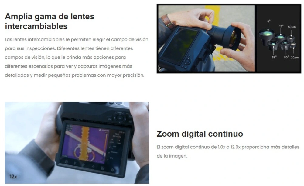 termografica HIKmicro SP120H zoom opcion lentes gimateg