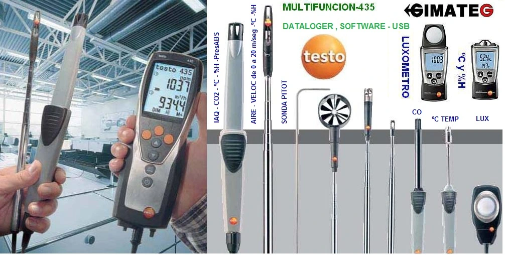 instrumento multifuncion  testo 435 data loger Venta alquiler GimateG