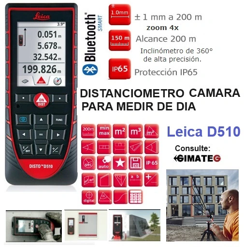 distanciometro laser 200metros leica D510 INCLINA 360º consulte a gimateg