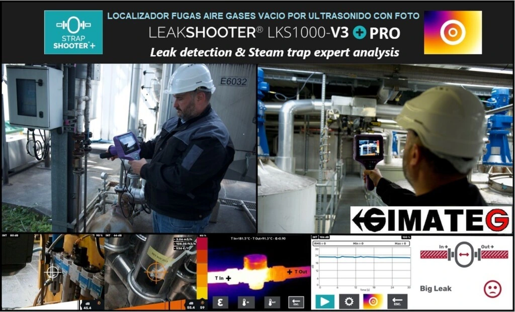 IR a CAMARA ULTRASONIDO fugas aire comprimido leakshooter gimateg