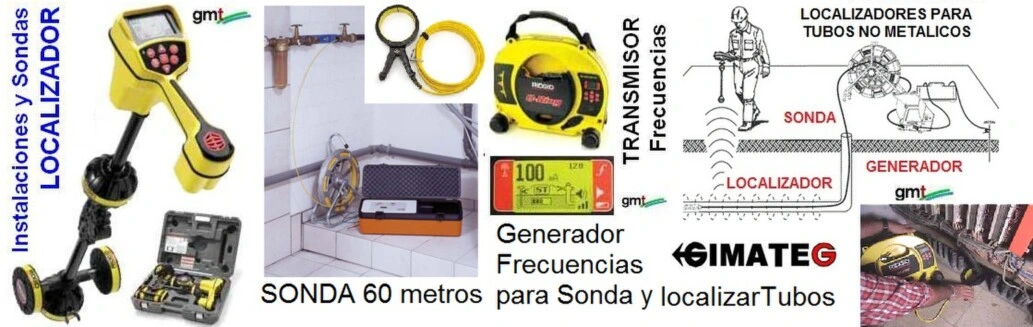 ocalizadores sondas cable y tubos con generador ridgid GimateG
