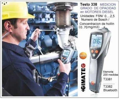 medidor grado opacidad gases motores diesel testo 338 gimateg