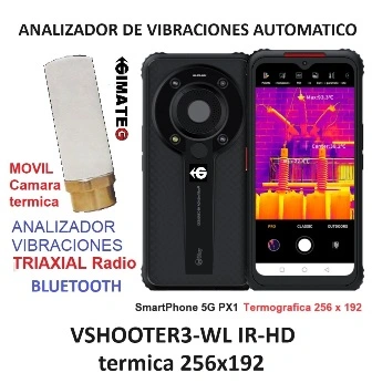 Analizador vibraciones TRIAXIAL maquinas con termica 256x192 VShooter3-IRHD GimateG