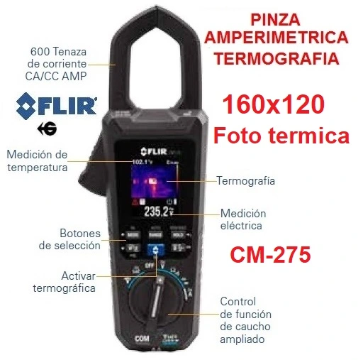 pinza amperimetrica con bluetooth a movil FLIR CM275 gimateg